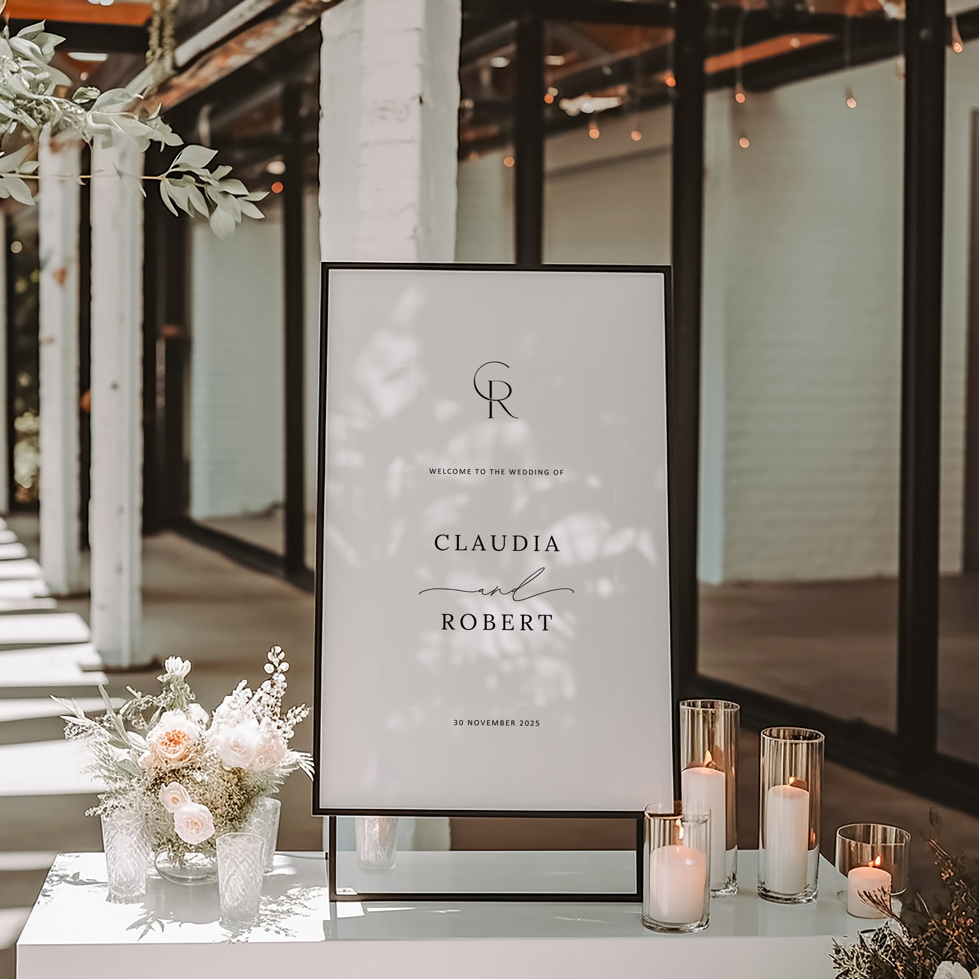 Monogram Welcome Sign