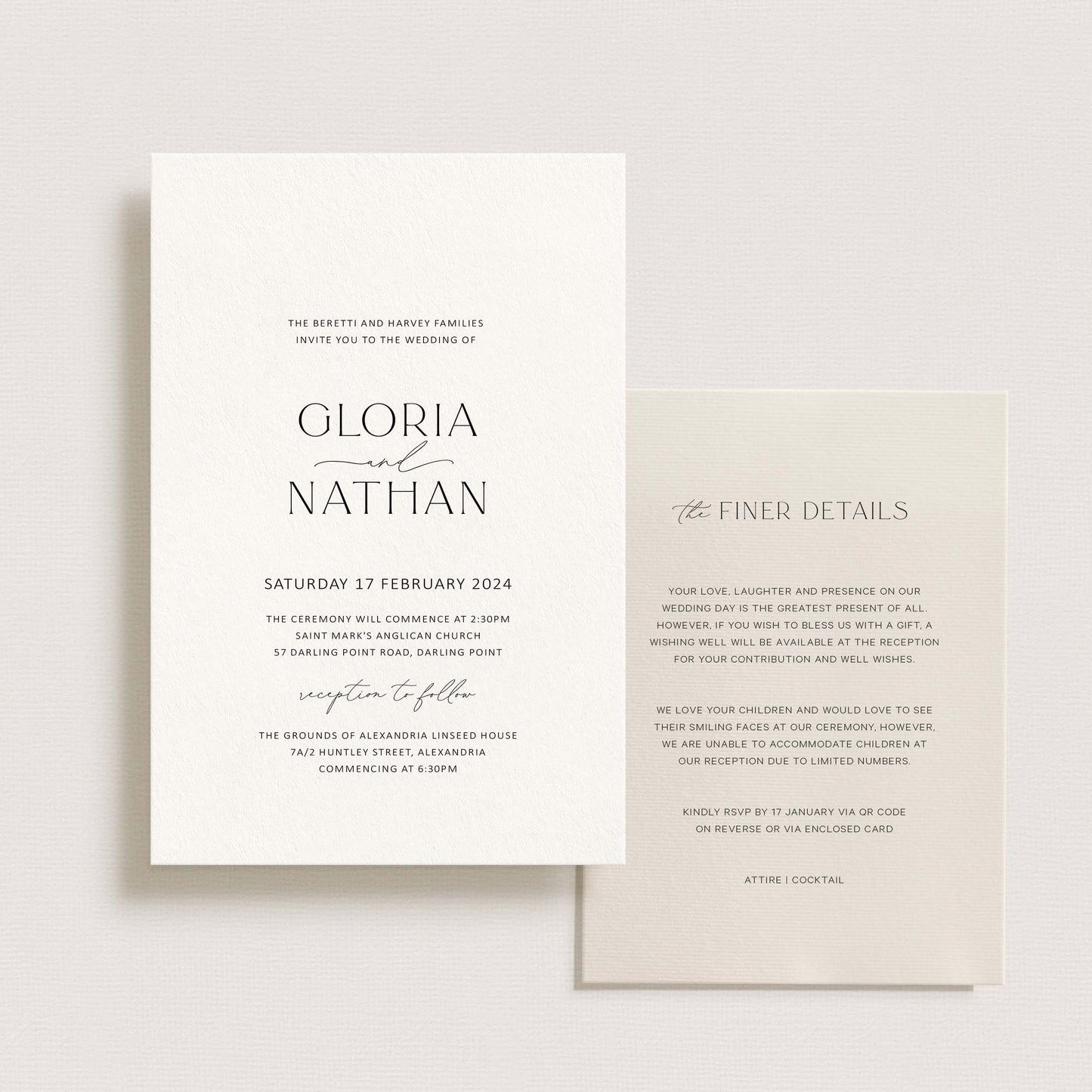 Athena Wedding Invitation - Printable File