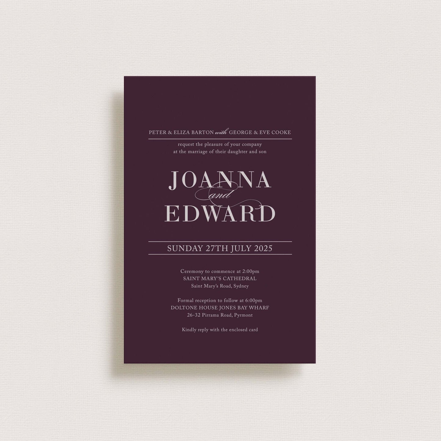 Elegance Wedding Invitation - Printable File