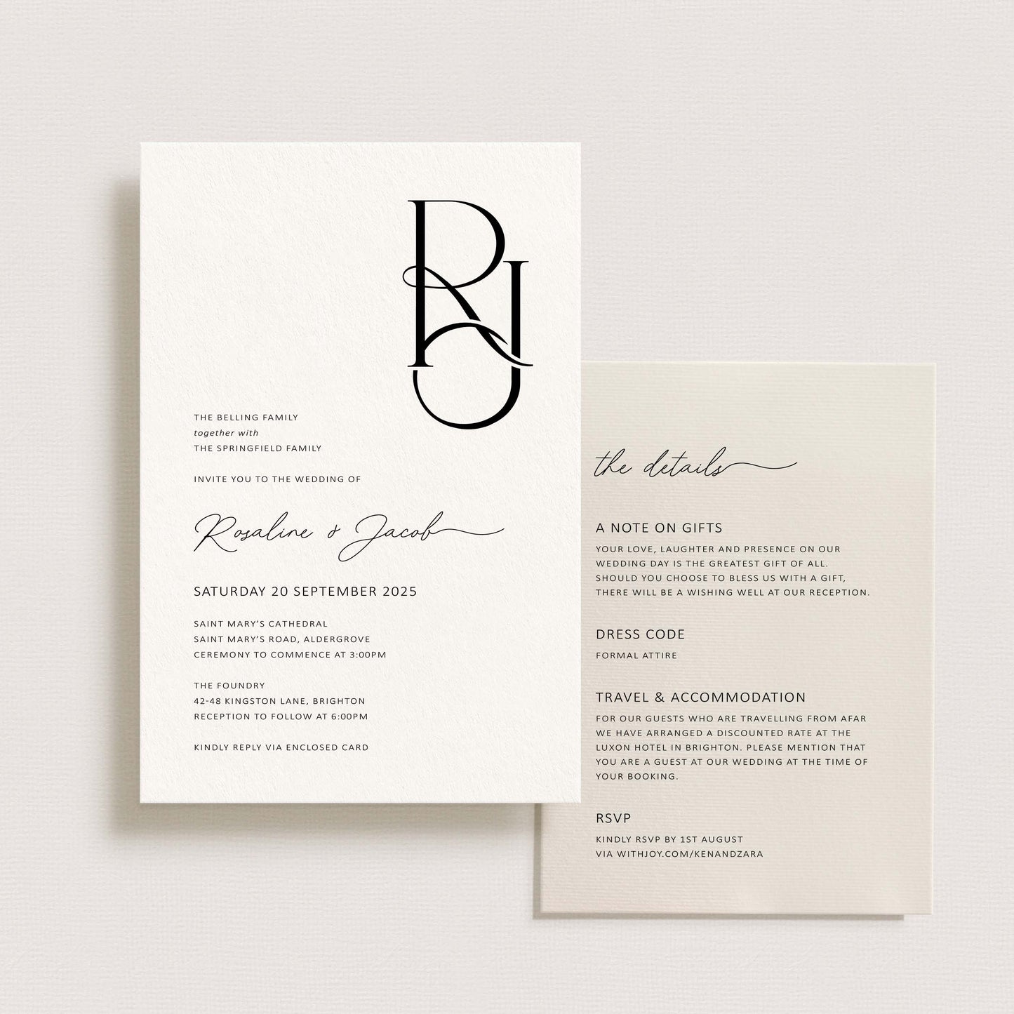 In Script Wedding Invitation - Printable File