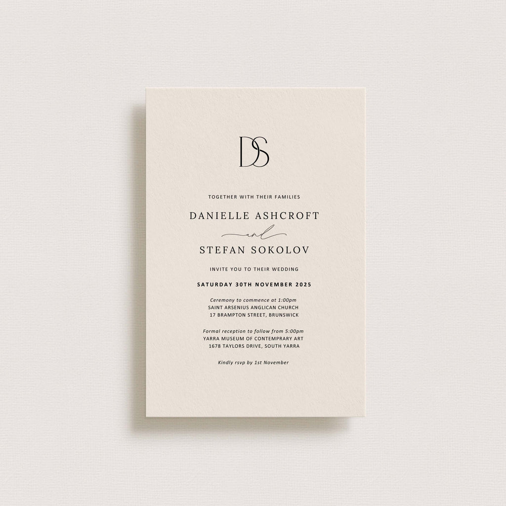 Monogram Wedding Invitation Suite