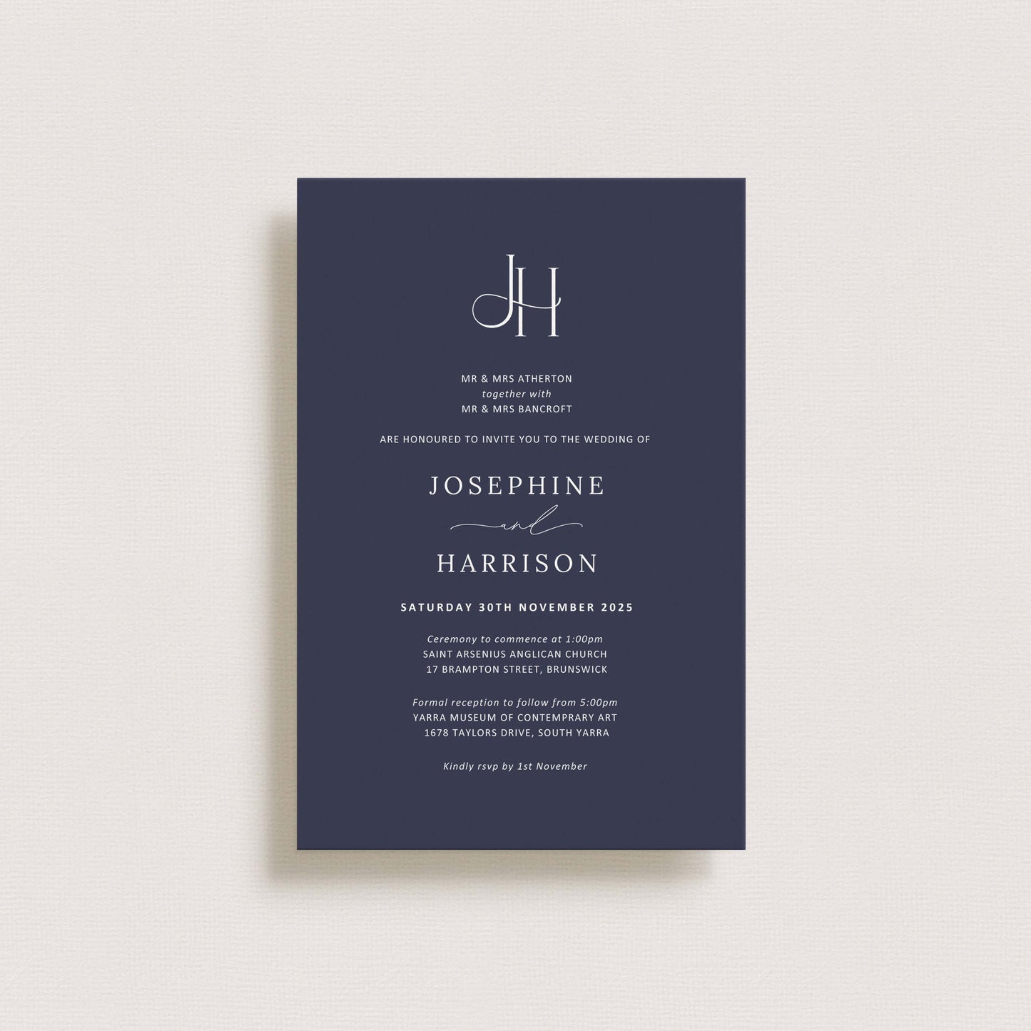 Monogram Wedding Invitation Suite