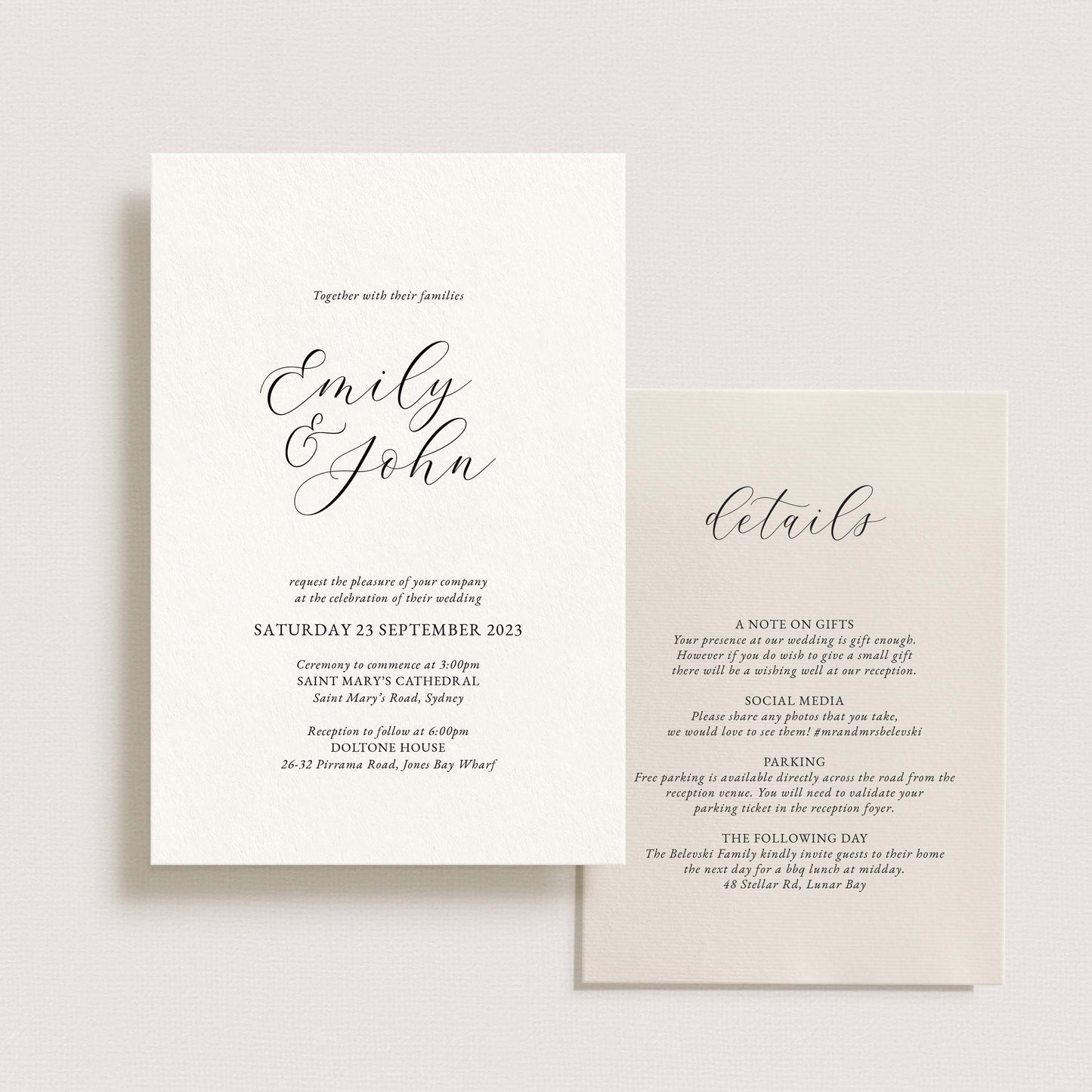 Serenity Wedding Invitation - Printable File