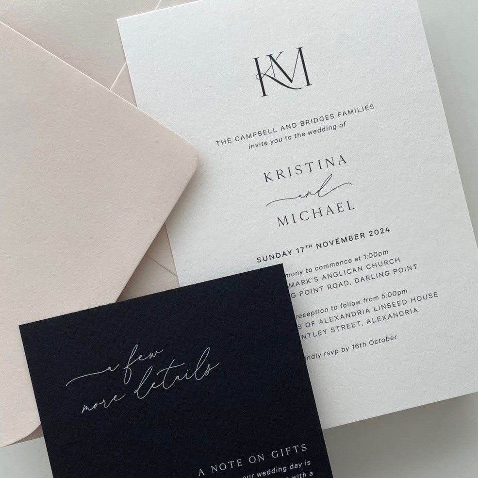 Classic Monogram Wedding Invitation