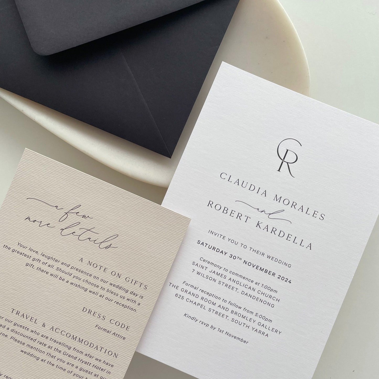 Classic Monogram Wedding Invitation